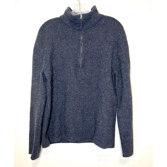Banana Republic Men’s Gray‎ 1/2 Zip Pullover Mock Neck Merino Wool Sweater XL - Picture 1 of 6